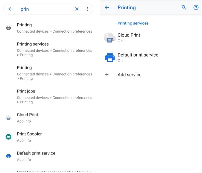 Android cloud print