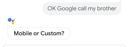 Google Assistant Asking which number