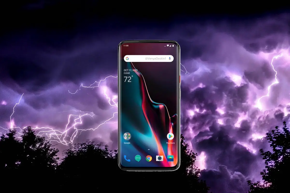 thunder in background oneplus 7