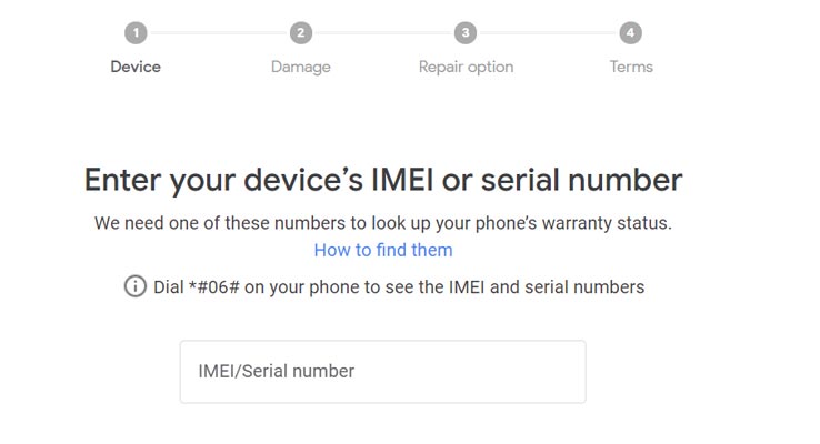 Google Repair IMEI Enter