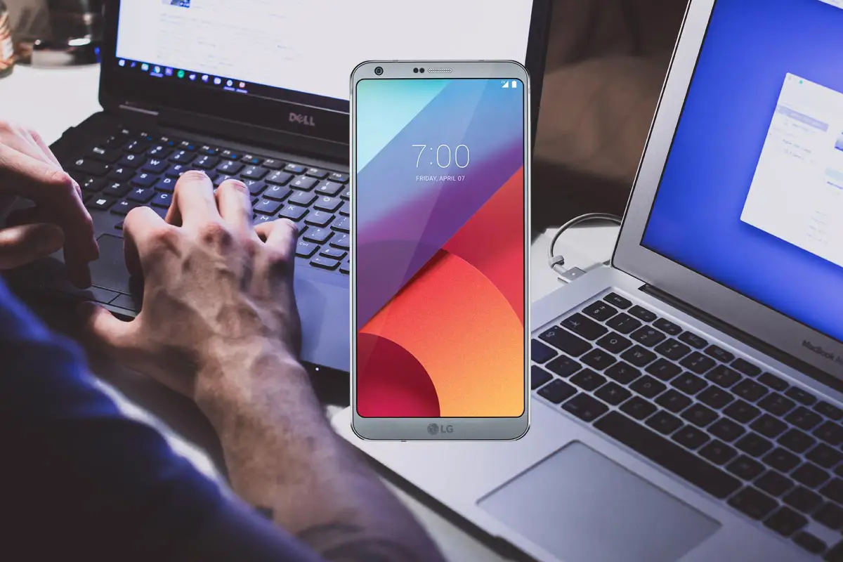 LG G6 With Macbook and Dell Laptop