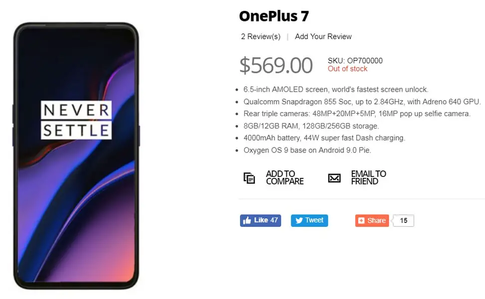 OnePlus 7 Online store