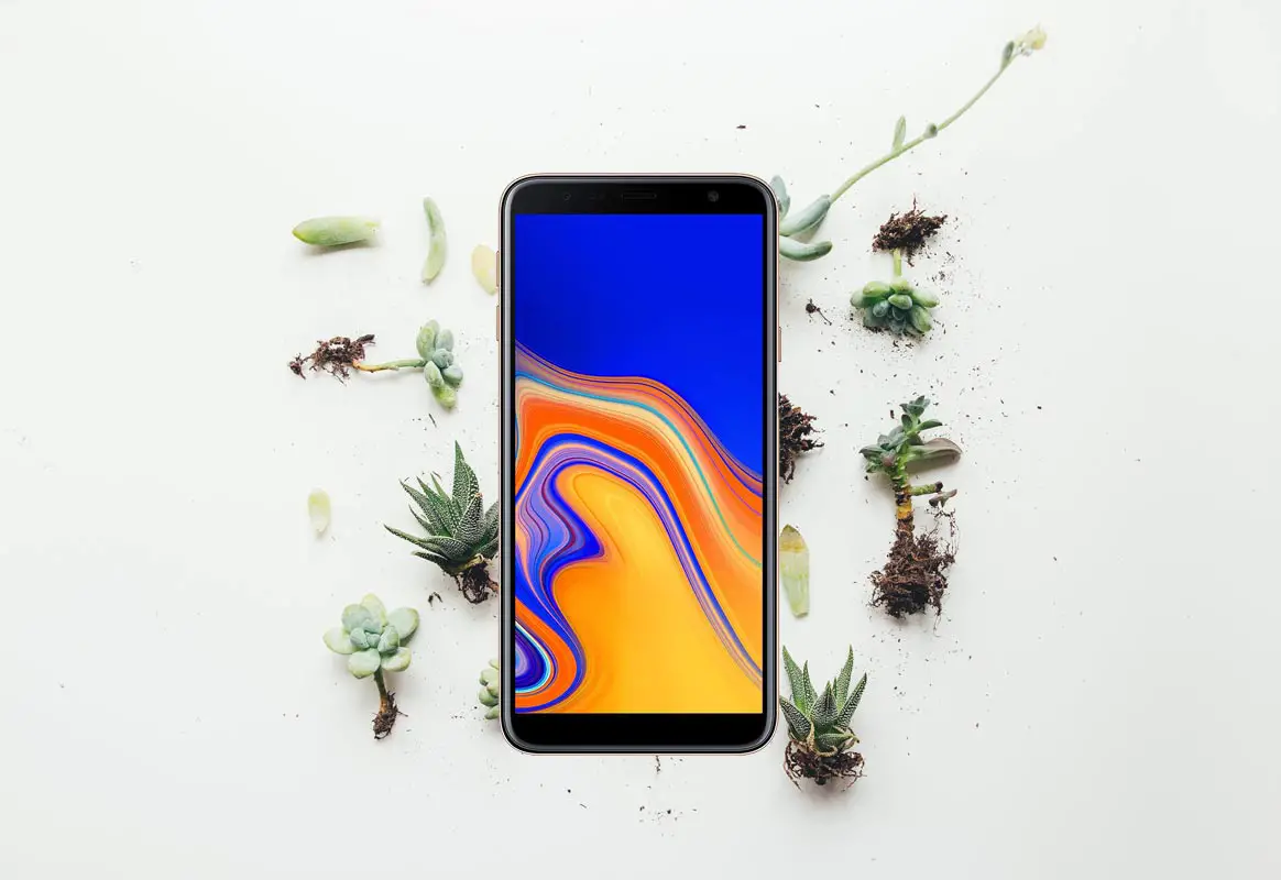 Samsung J4 Infront of Plants