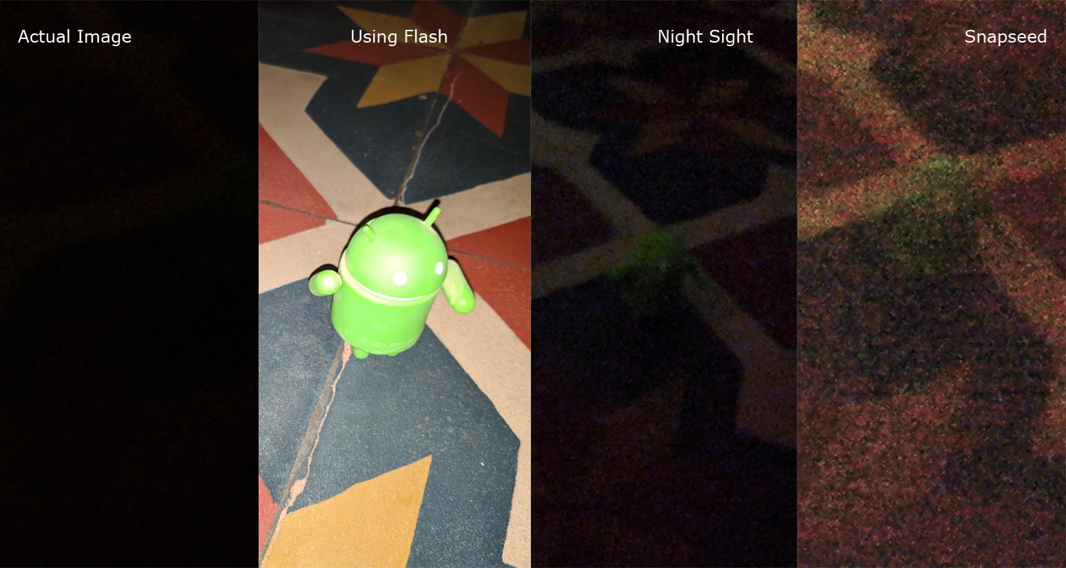 Snapseed Flash Night Sight Image comparision