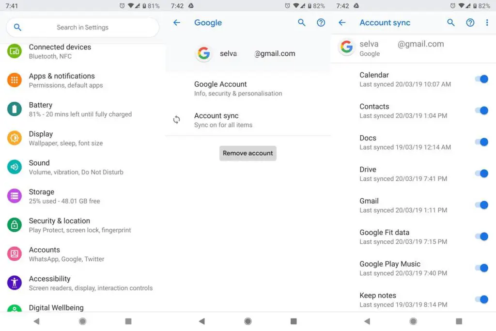 Sync Contacts with Google Account Android