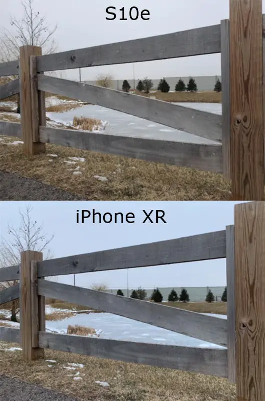 iPhone XR vs S10e Camera Sample Wood Fence