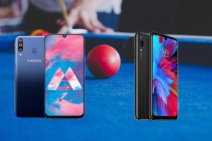 samsung galaxy m30 and redmi note 7 in pool board