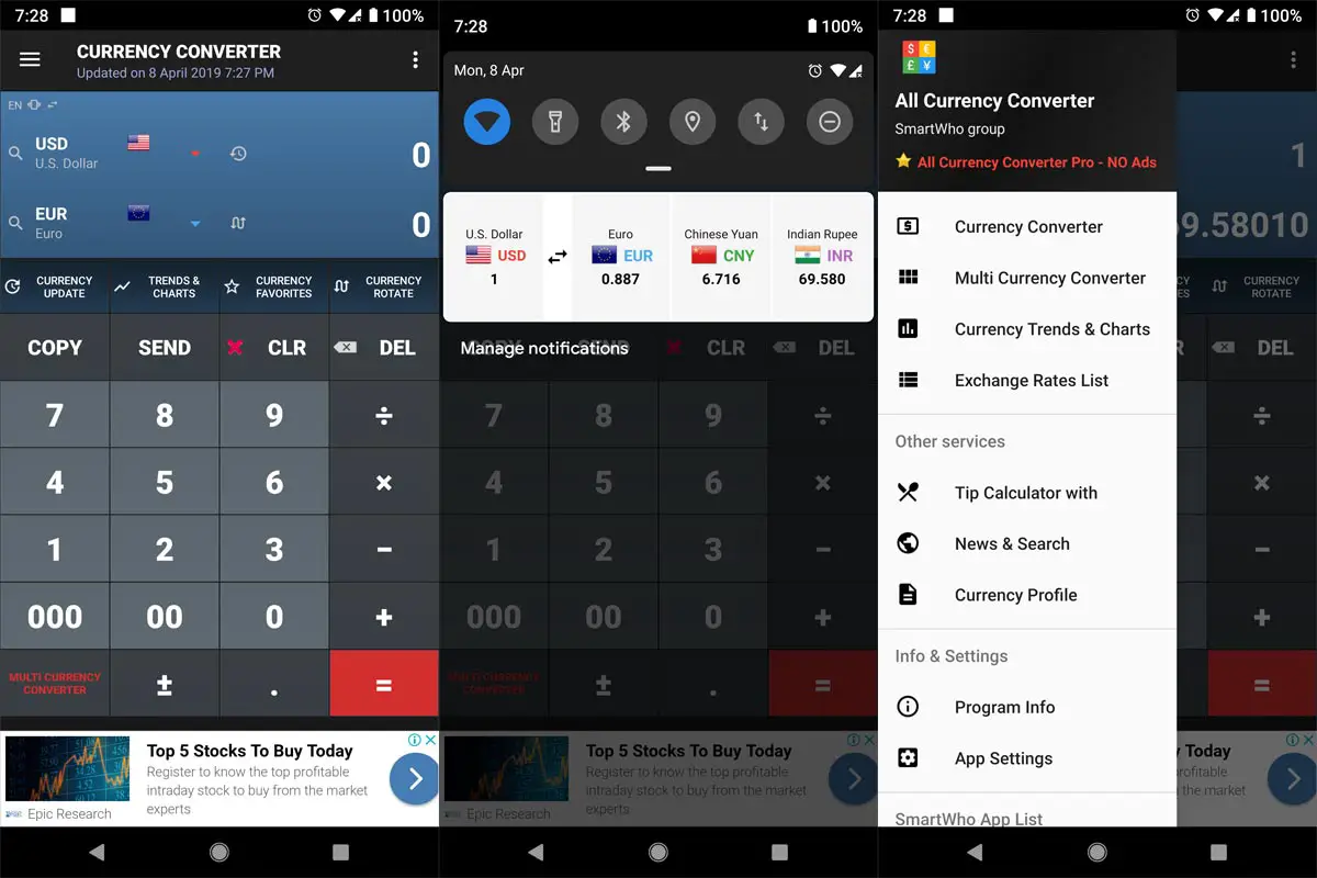 All Currency Converter App Screenshots.