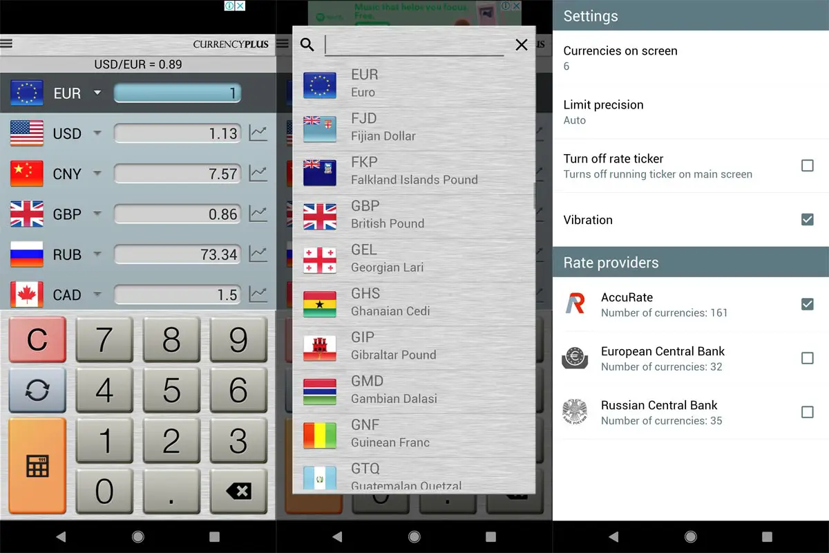 Currency Converter Plus App Screenshots