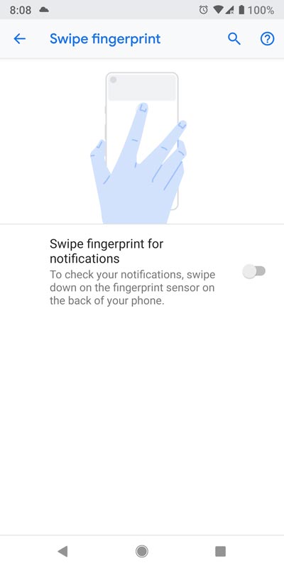 Finger Print Swipe Gesture