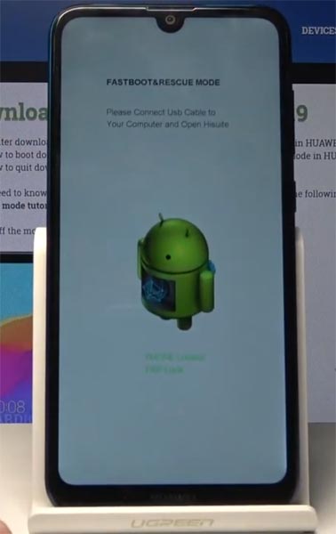 Huawei Y7 2019 Fastboot mode Warning Screen