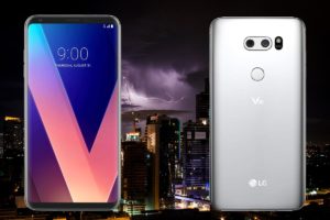 LG V30 with Dark City Background