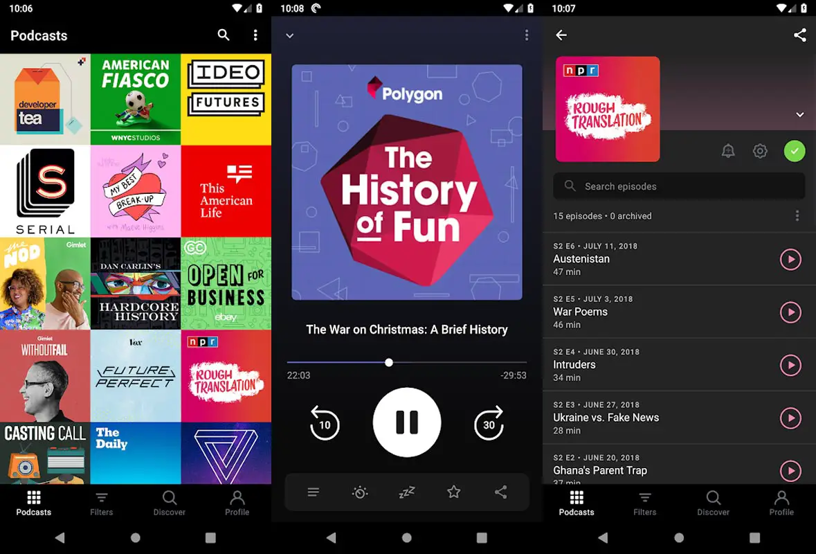 Pocket Casts App Screenshots