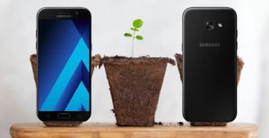 Samsung A5 2017 with Plants Background