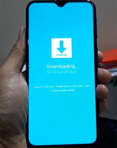 Samsung A50 Download Mode Warning Message