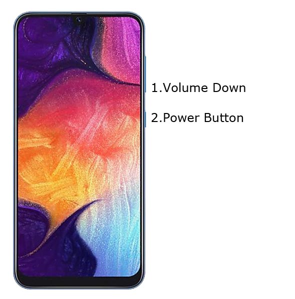 Samsung Galaxy A50 Screenshot key