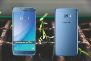 Samsung Galaxy C5 Pro with Small Plants