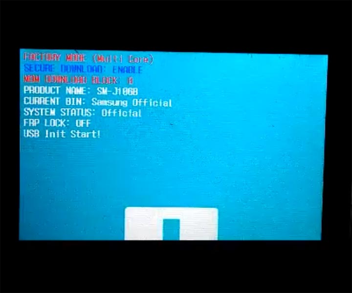Samsung Galaxy J1 mini prime Download Mode Warning Screen