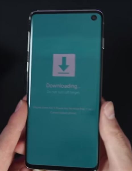 Samsung S10 Download Mode Warning Screen