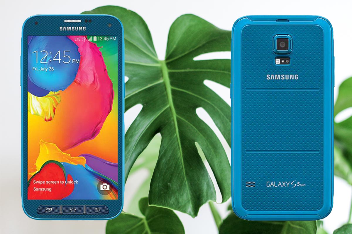 Samsung S5 Sports with Leaf Background