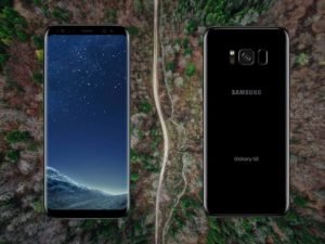 Samsung S8 with Forest Background