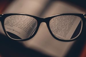 Eye Glass with Book Letters View