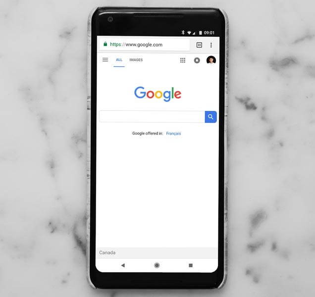 Google Chrome on Pixel 2 Phone