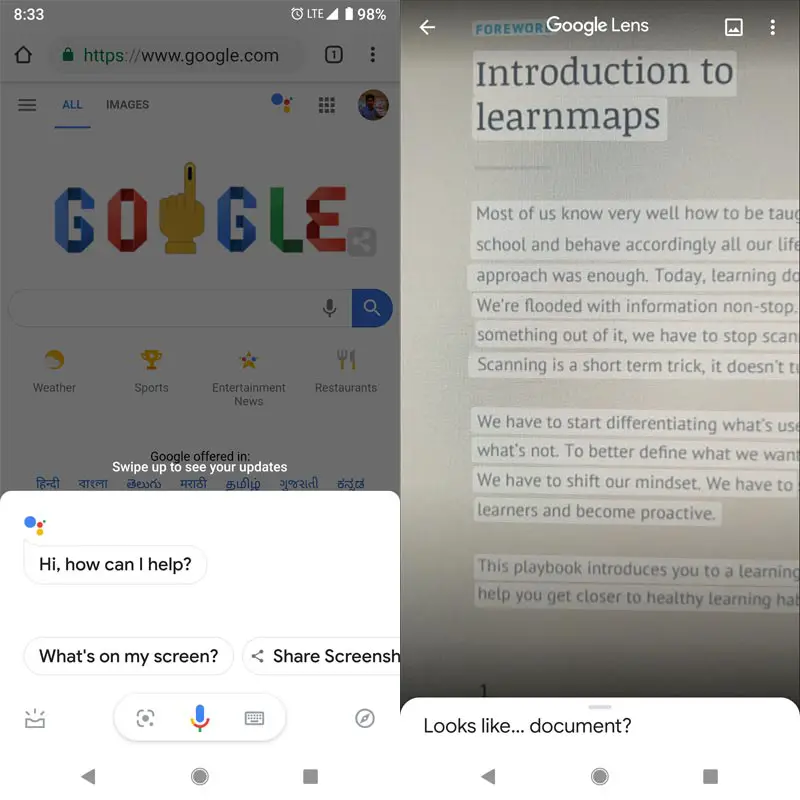 Google Lens Document Identify