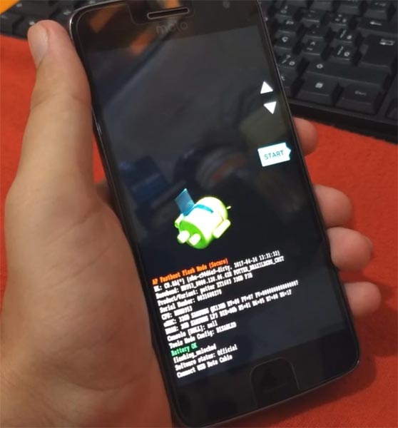 Moto E5 Fastboot Mode Warning Screen