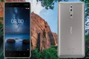 Nokia 8 with Mountain Background