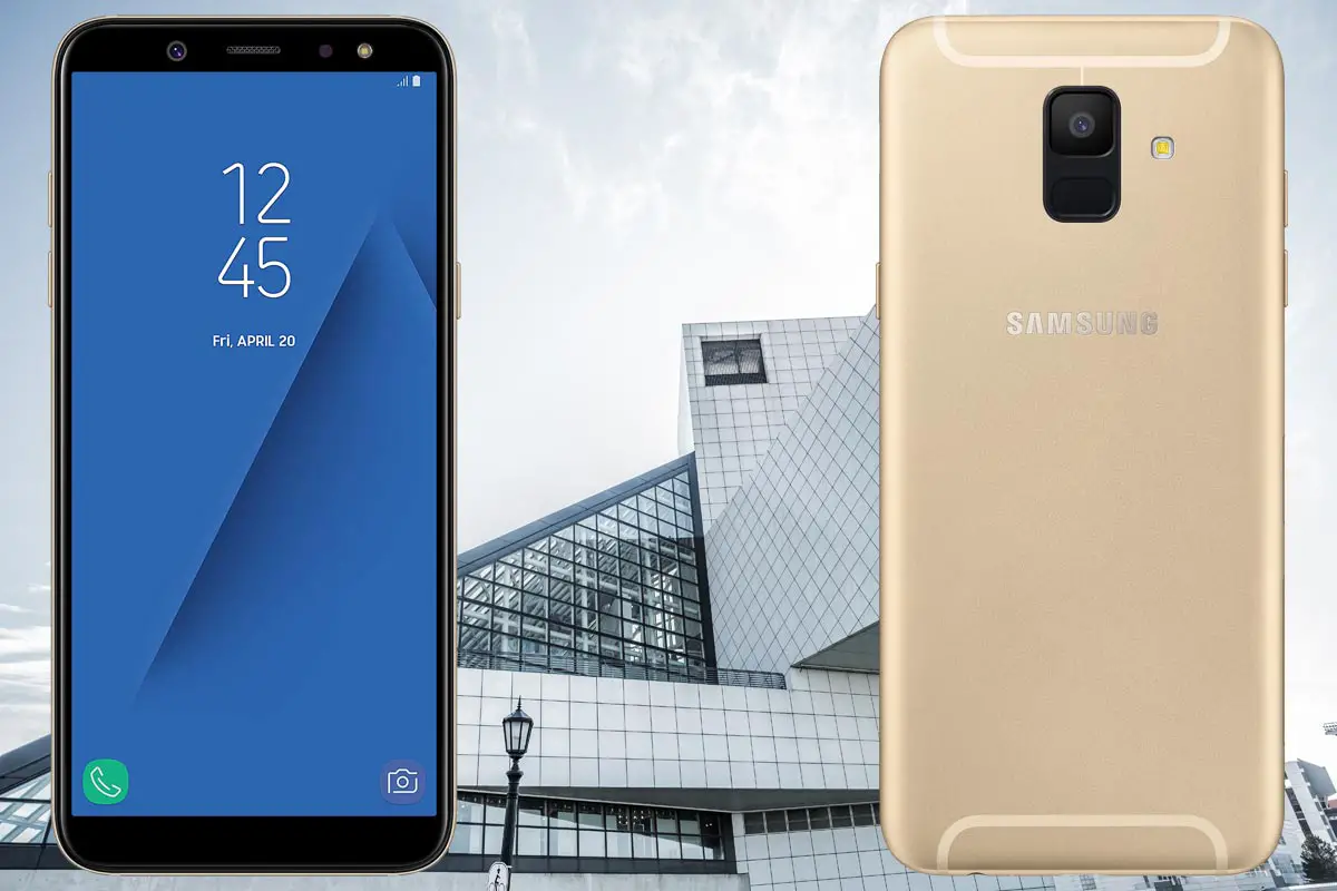 Samsung Galaxy A6 with Glass Building