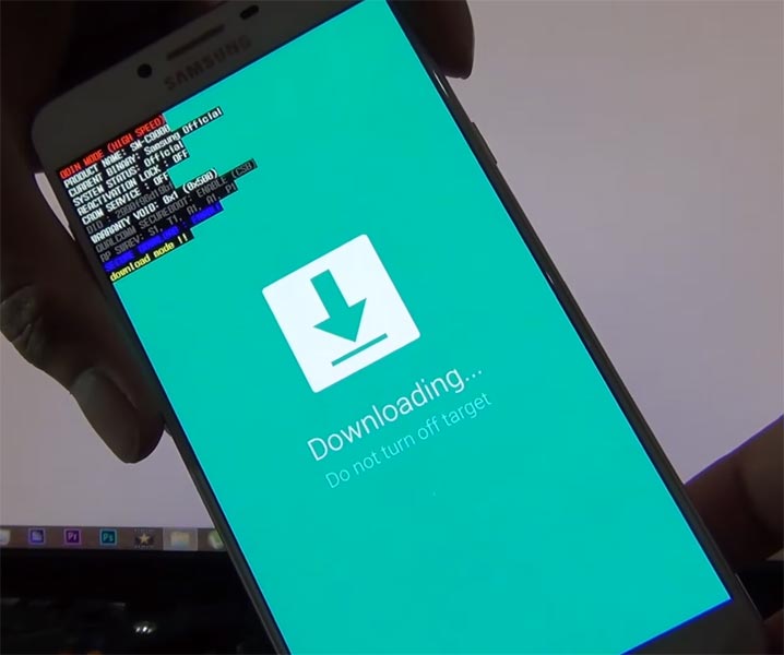 Samsung Galaxy C9 Pro Download Mode Warning Screen