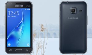 Samsung Galaxy J1 mini with Snow Background
