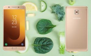 Samsung Galaxy J7 Max with Vegetable Piece Background