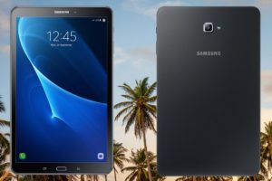 Samsung Galaxy Tab A 10 inch 2016 with Coconut Trees Background