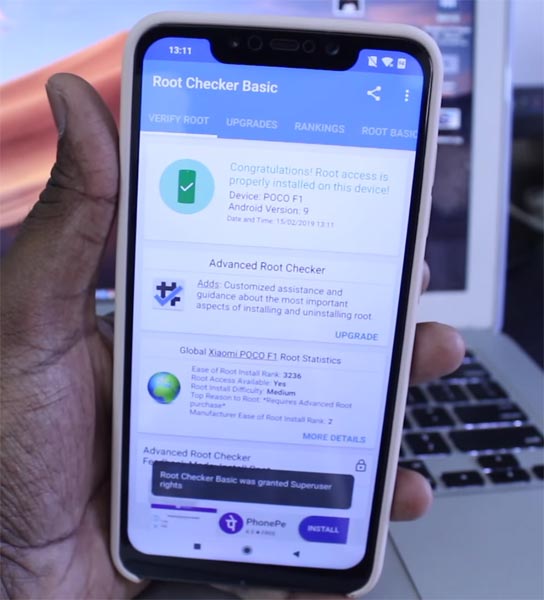 Xiaomi Pocophone F1 Root Checker