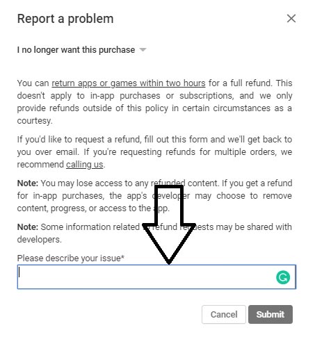 Google Play Store Report Problem 2 for Refund