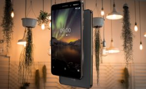 Nokia 6 1 with Hanging Lamps Background