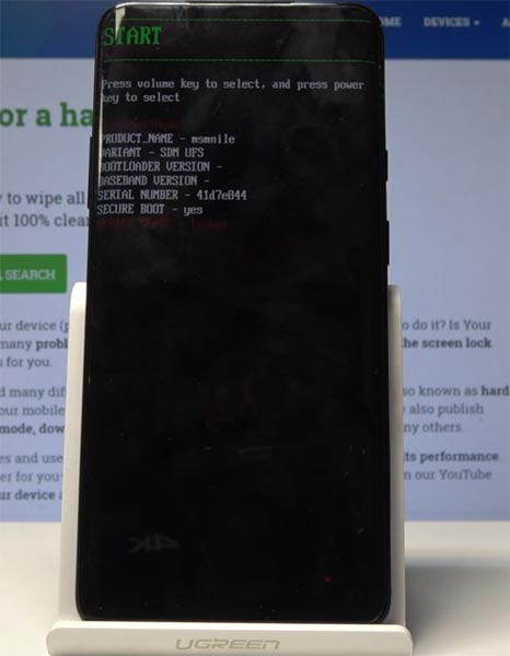 OnePlus 7 Pro Fastboot-Modus Warnbildschirm