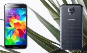 Samsung Galaxy S5 LTE-A with Leaf Background
