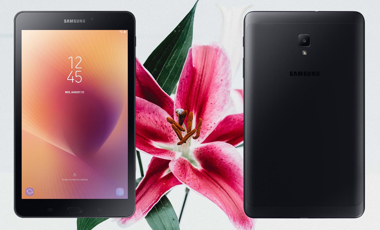 Samsung Galaxy Tab A 8.0 2017 with Flower Background