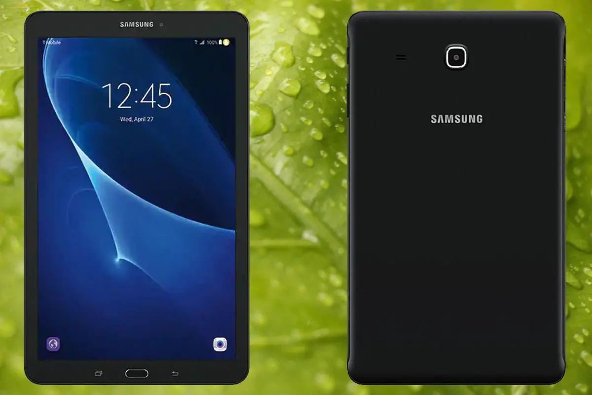 Samsung Galaxy Tab E 8 2015 with Leaf Background
