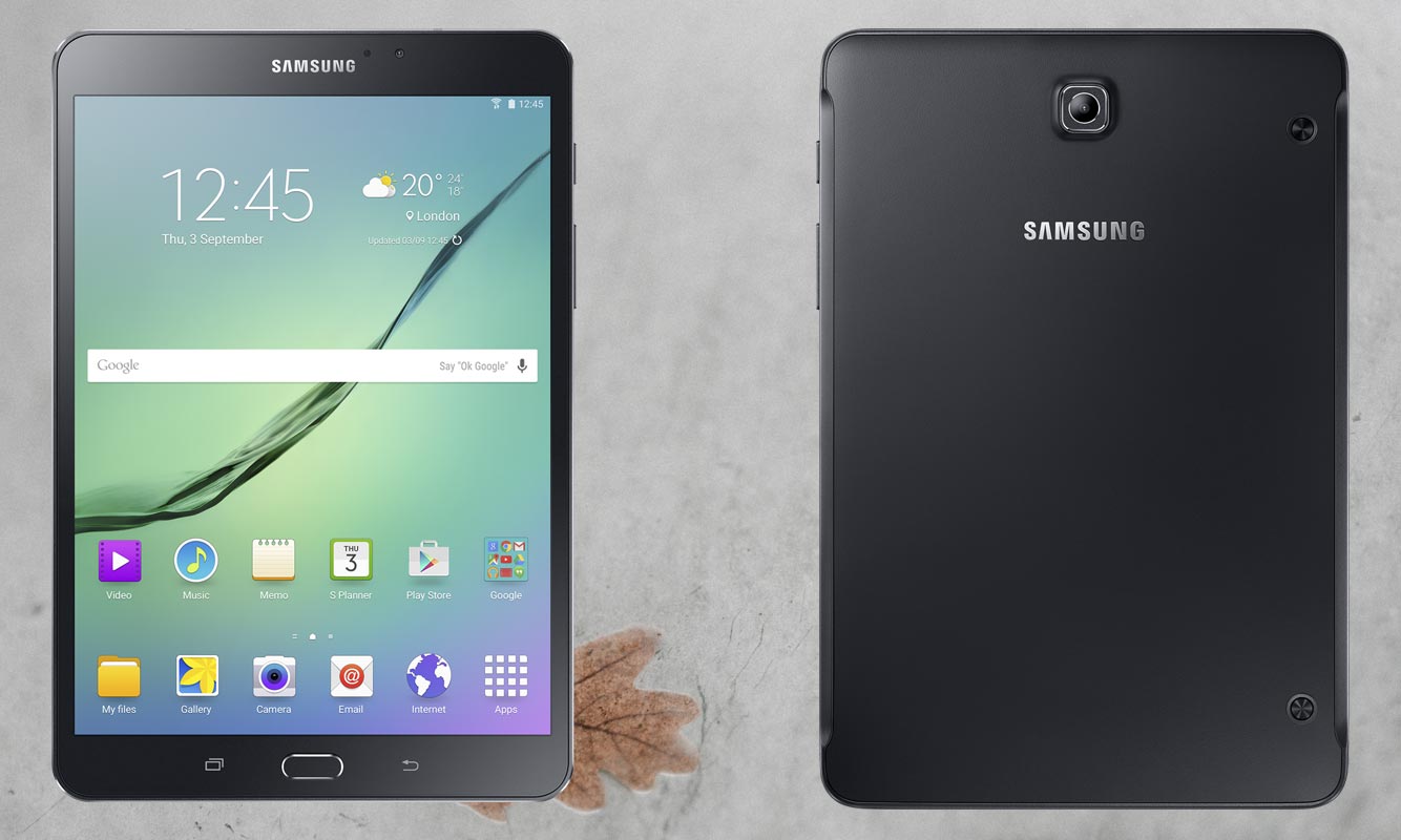 Samsung Galaxy Tab S2 8 2015 with Grey Sand Background
