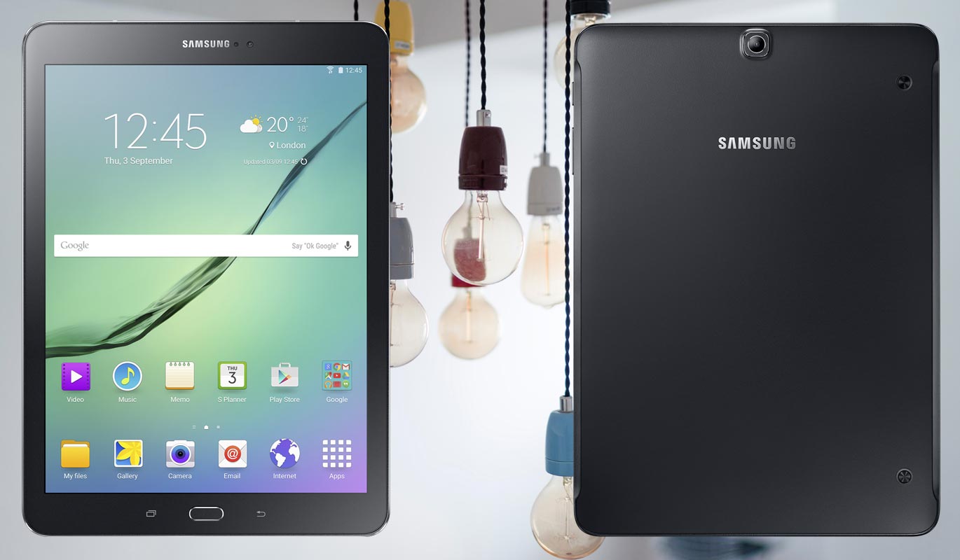 Samsung Galaxy Tab S2 9.7 2016 with Lamps Background