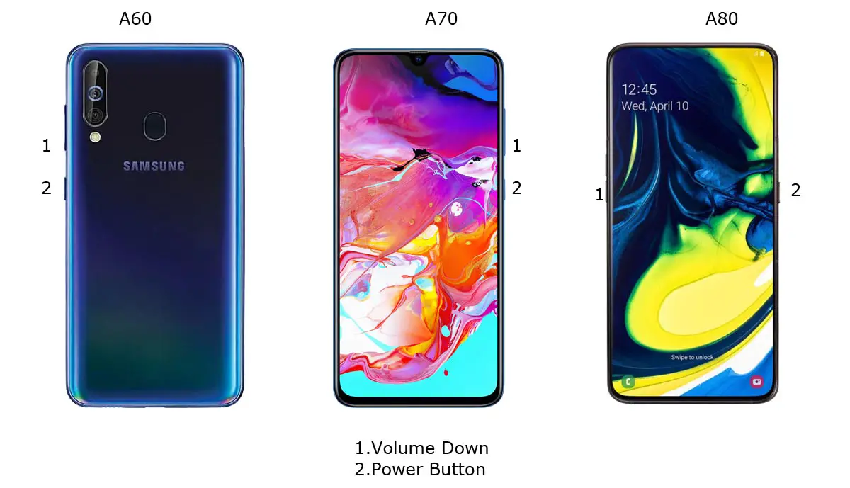 Screenshot Buttons Samsung A60 A70 A80