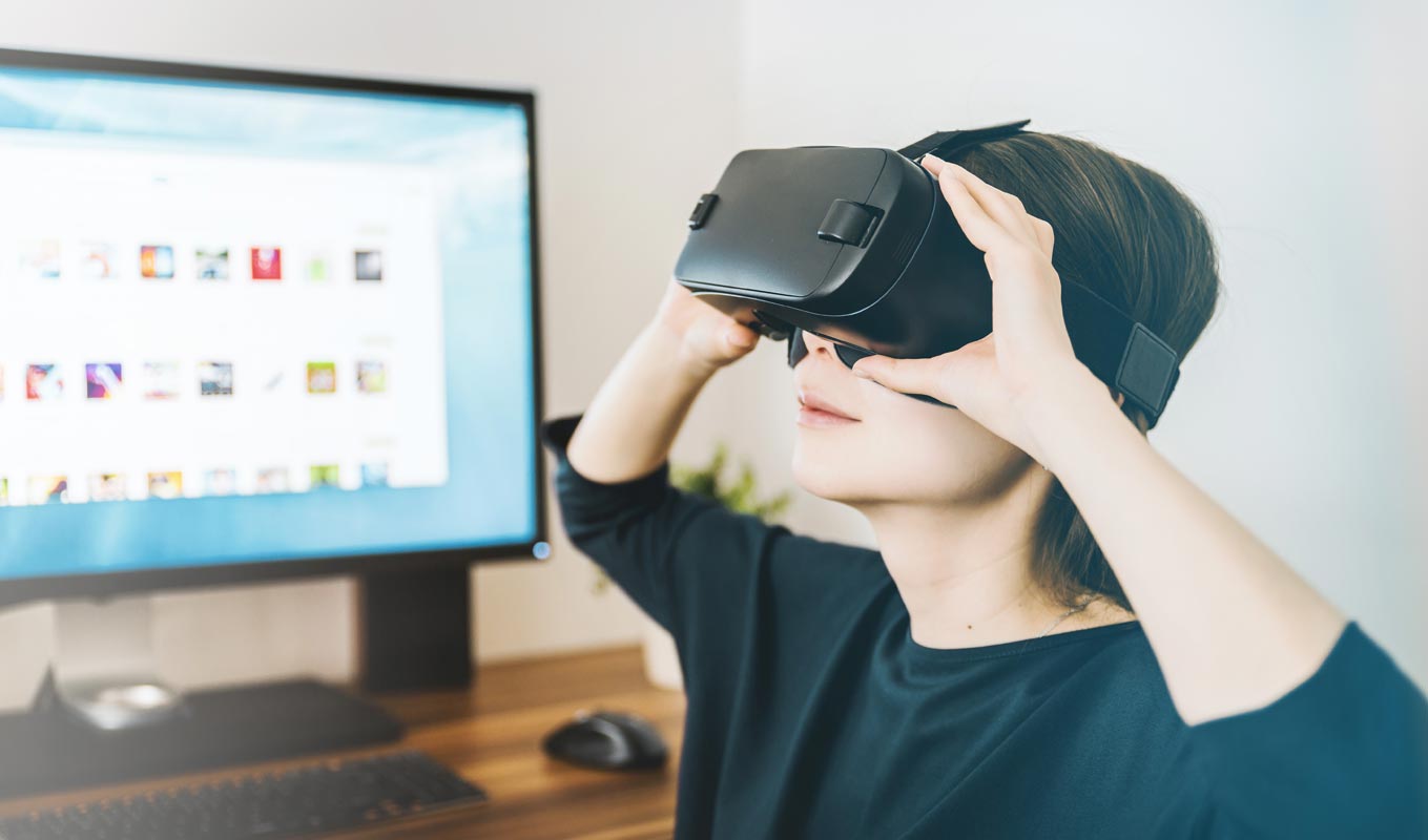 Woman Watching Samsung Gear VR