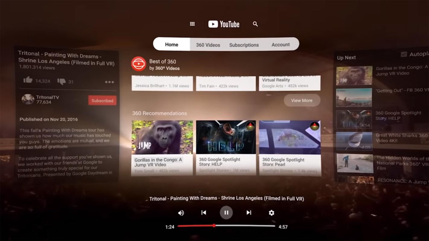 YouTube VR Screenshot