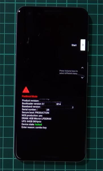 Google Pixel 3a Fastboot