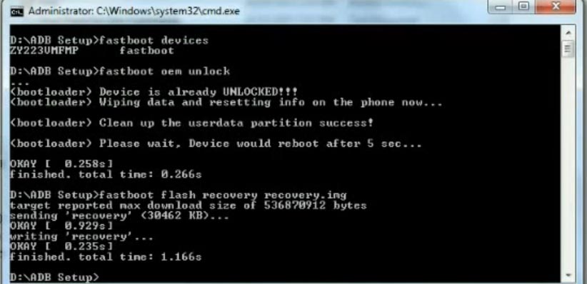 Lenovo P2 TWRP Flash Commands