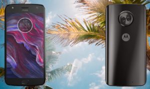 Motorola Moto X4 with Palm Tree Background